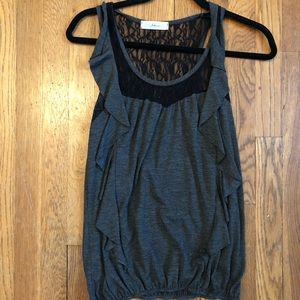 Ruffle and Lace Tank Top